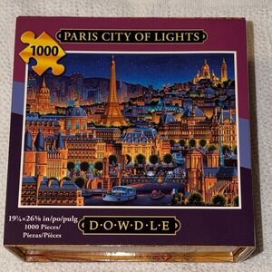 Dowdle Paris City of Lights 1000 Piece Jigsaw Puzzle Folk Art Eiffel Tower 10273